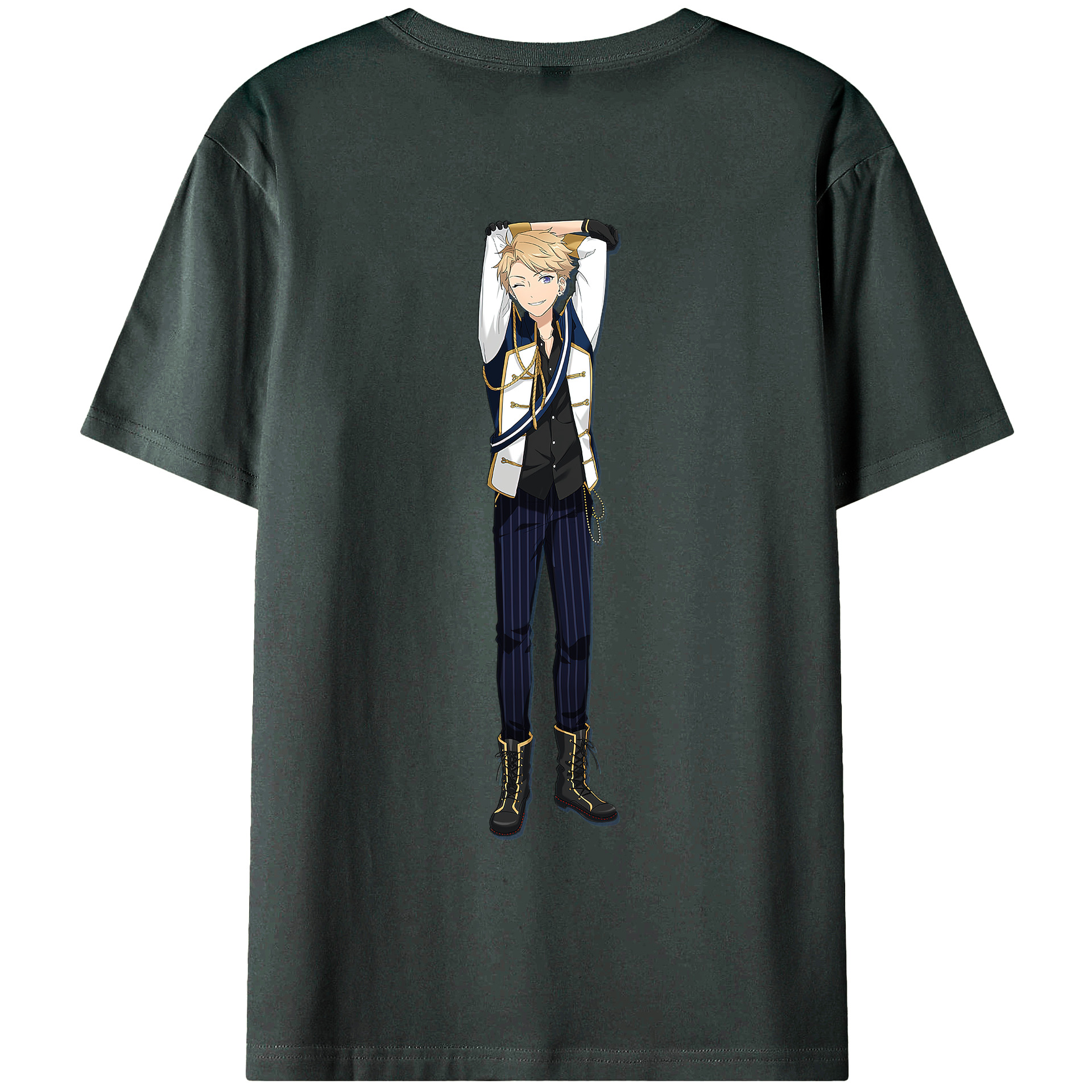 （画像用） あんさんぶるスターズ! Ensemble Stars 綿100％ メンズ半袖Tシャツ（バックプリント） 通気性